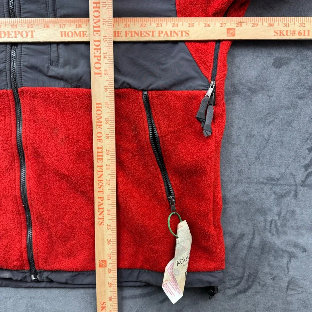 The North Face Denali Fleece Jacket Mens XL Red Grey Full Zip Colorblock Coat